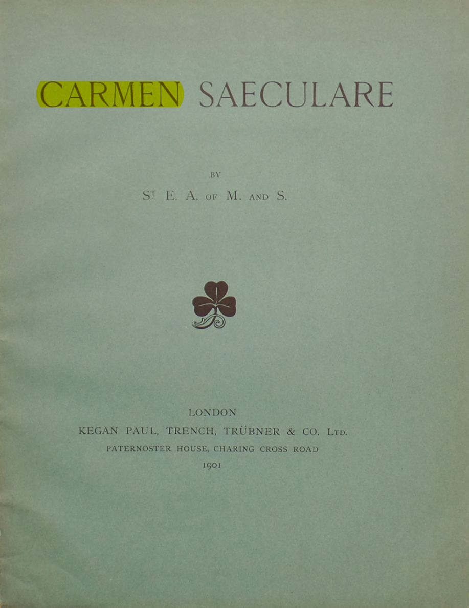 Original scan of Carmen Saeculare, PDF page 1