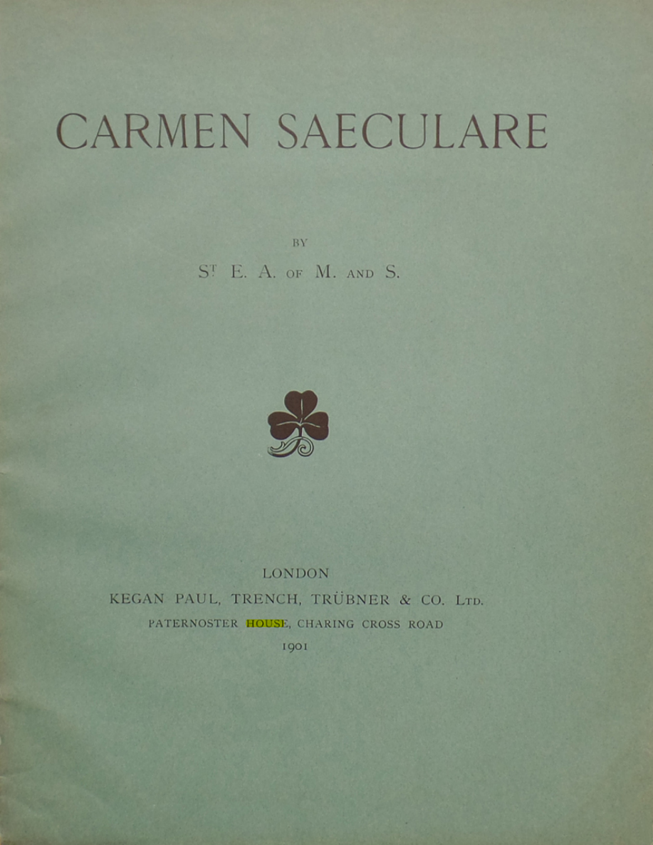 Original scan of Carmen Saeculare, PDF page 1