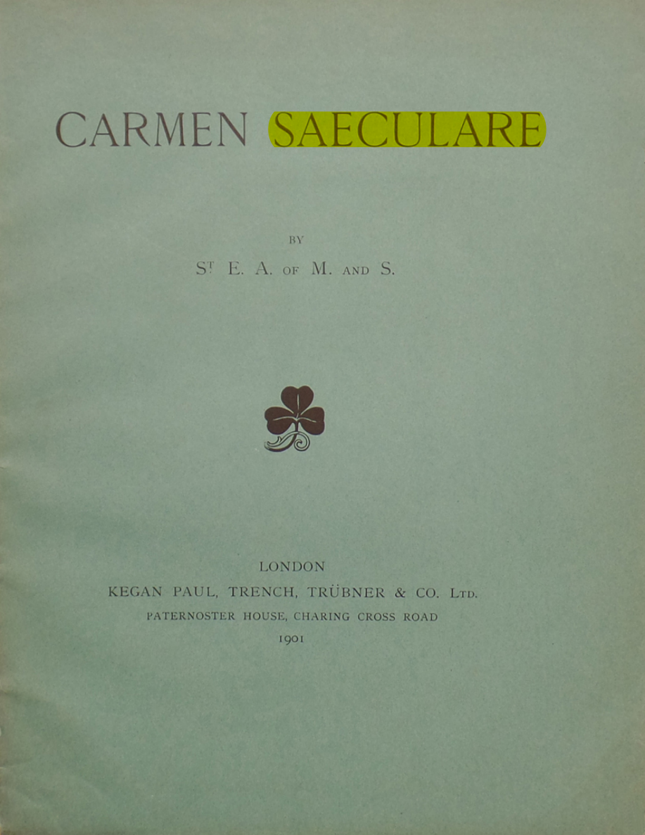 Original scan of Carmen Saeculare, PDF page 1