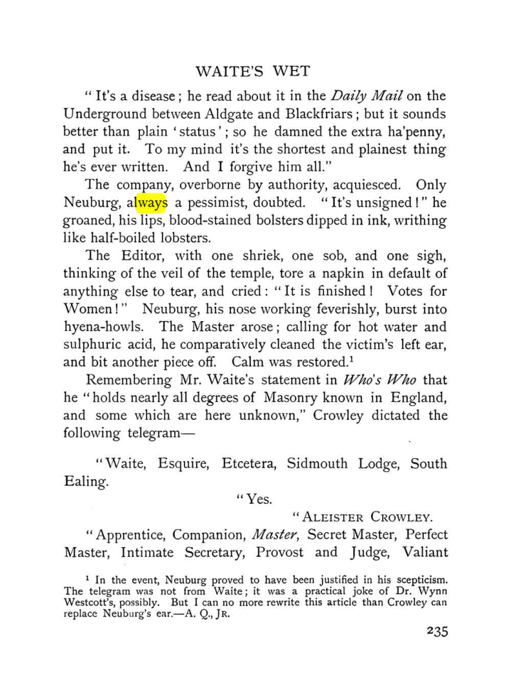 Original scan of The Equinox (Volume I, Number VIII), PDF page 277