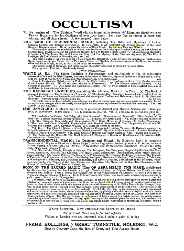 Original scan of The Equinox (Volume I, Number VIII), PDF page 423