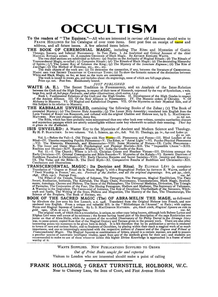 Original scan of The Equinox (Volume I, Number VIII), PDF page 423