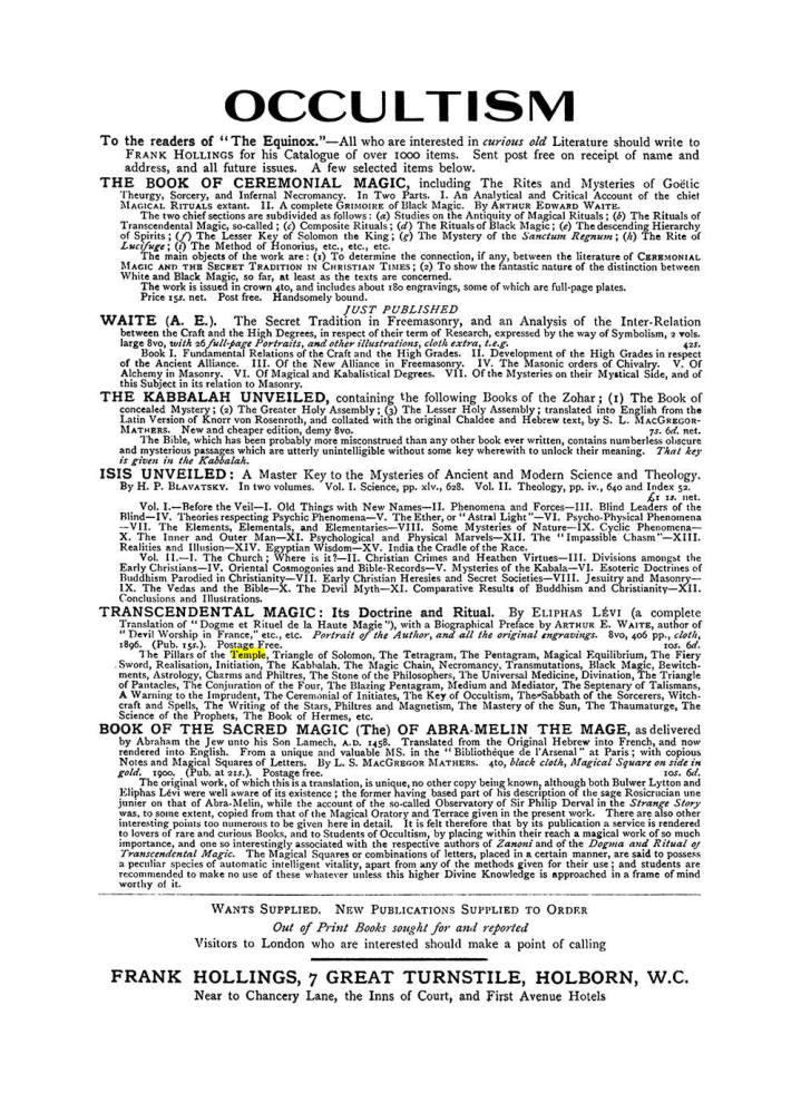 Original scan of The Equinox (Volume I, Number VIII), PDF page 423