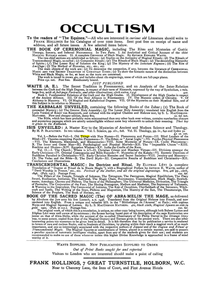 Original scan of The Equinox (Volume I, Number VIII), PDF page 423