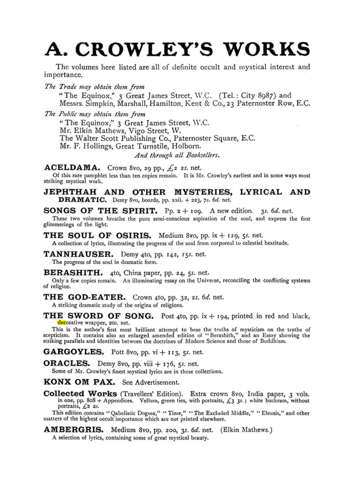 Original scan of The Equinox (Volume I, Number VIII), PDF page 424