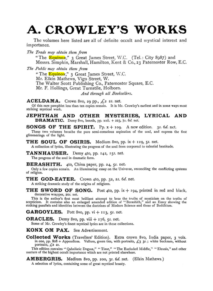 Original scan of The Equinox (Volume I, Number VIII), PDF page 424