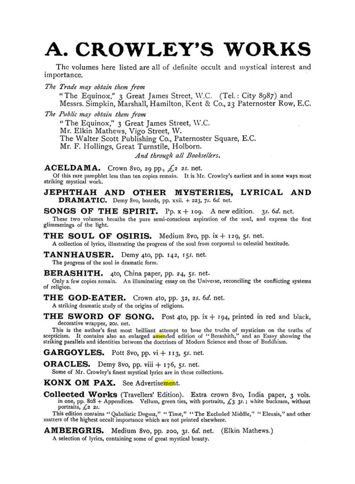 Original scan of The Equinox (Volume I, Number VIII), PDF page 424