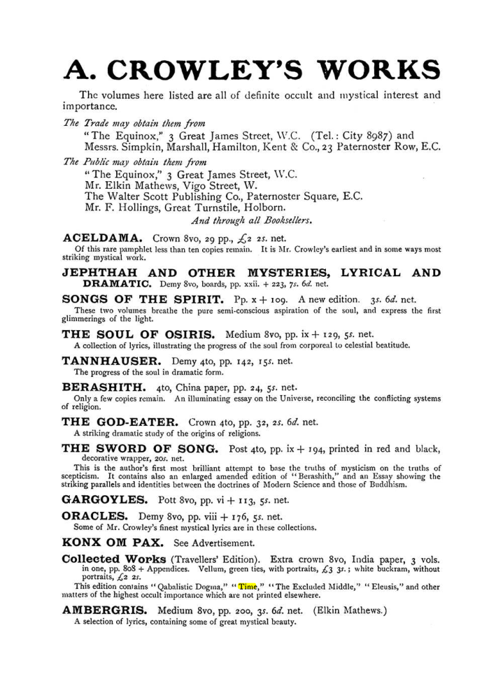 Original scan of The Equinox (Volume I, Number VIII), PDF page 424