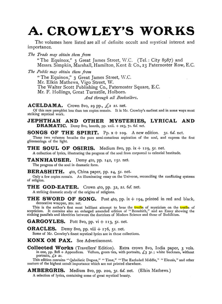 Original scan of The Equinox (Volume I, Number VIII), PDF page 424