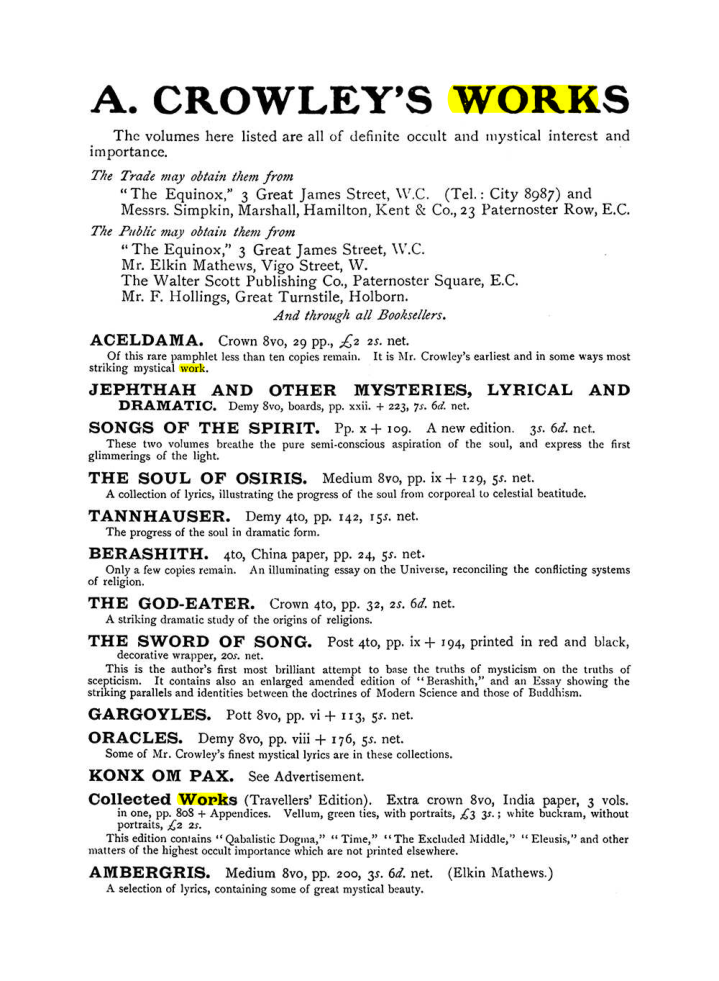 Original scan of The Equinox (Volume I, Number VIII), PDF page 424