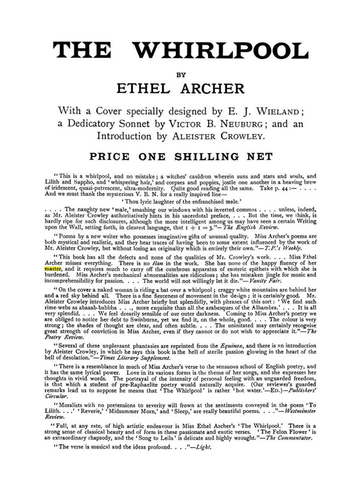 Original scan of The Equinox (Volume I, Number VIII), PDF page 426