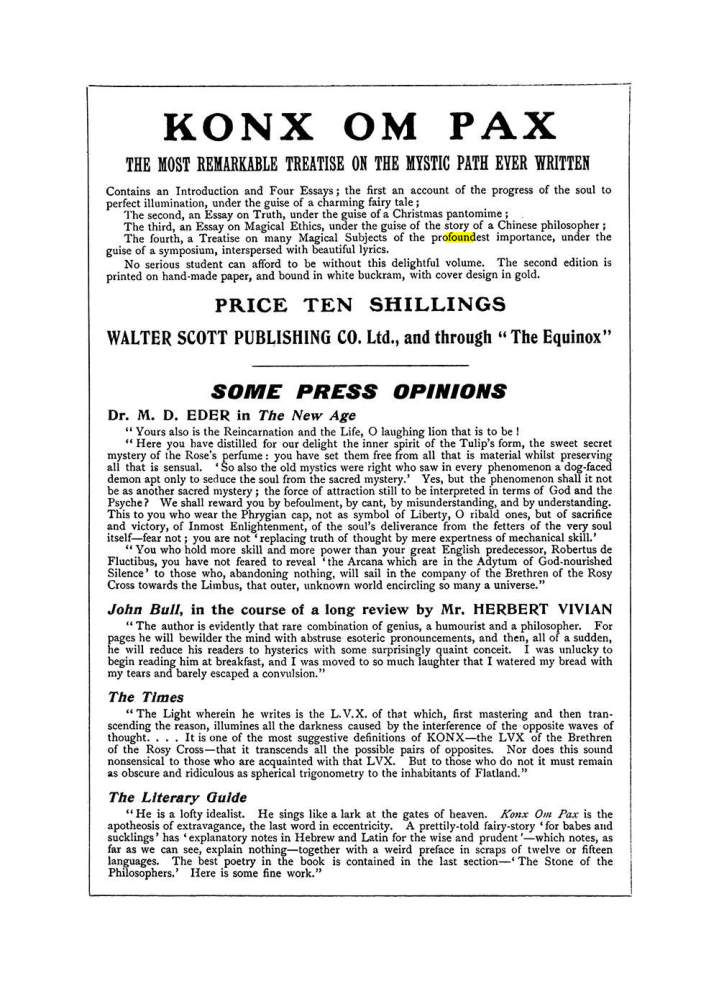 Original scan of The Equinox (Volume I, Number VIII), PDF page 430