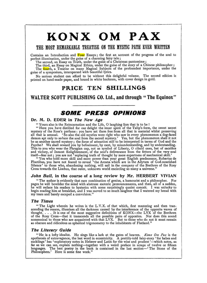 Original scan of The Equinox (Volume I, Number VIII), PDF page 430
