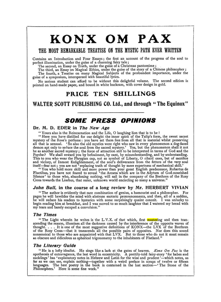 Original scan of The Equinox (Volume I, Number VIII), PDF page 430