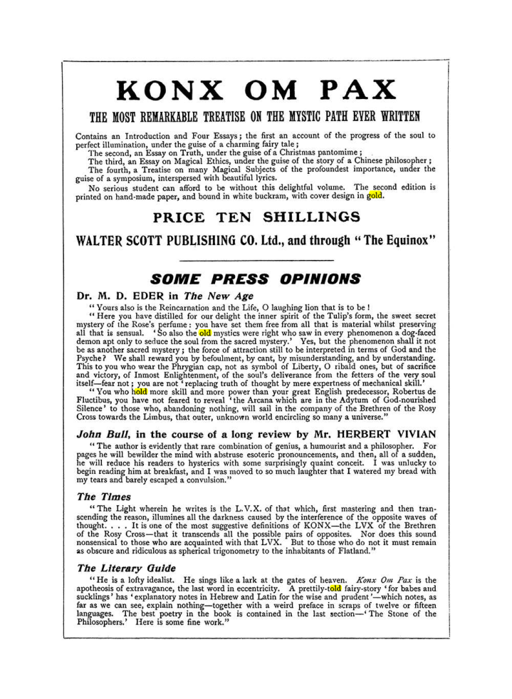 Original scan of The Equinox (Volume I, Number VIII), PDF page 430