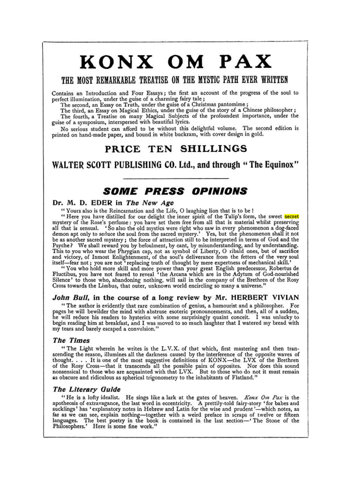 Original scan of The Equinox (Volume I, Number VIII), PDF page 430