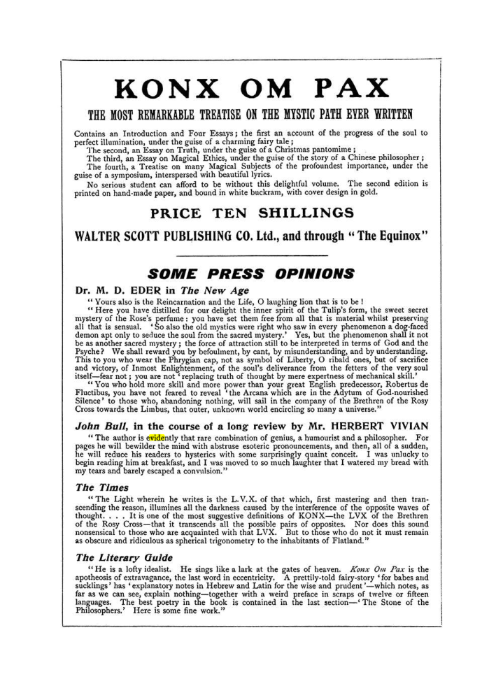 Original scan of The Equinox (Volume I, Number VIII), PDF page 430