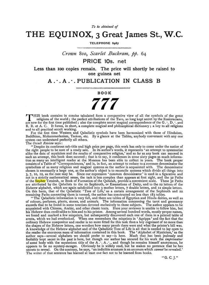 Original scan of The Equinox (Volume I, Number VIII), PDF page 432