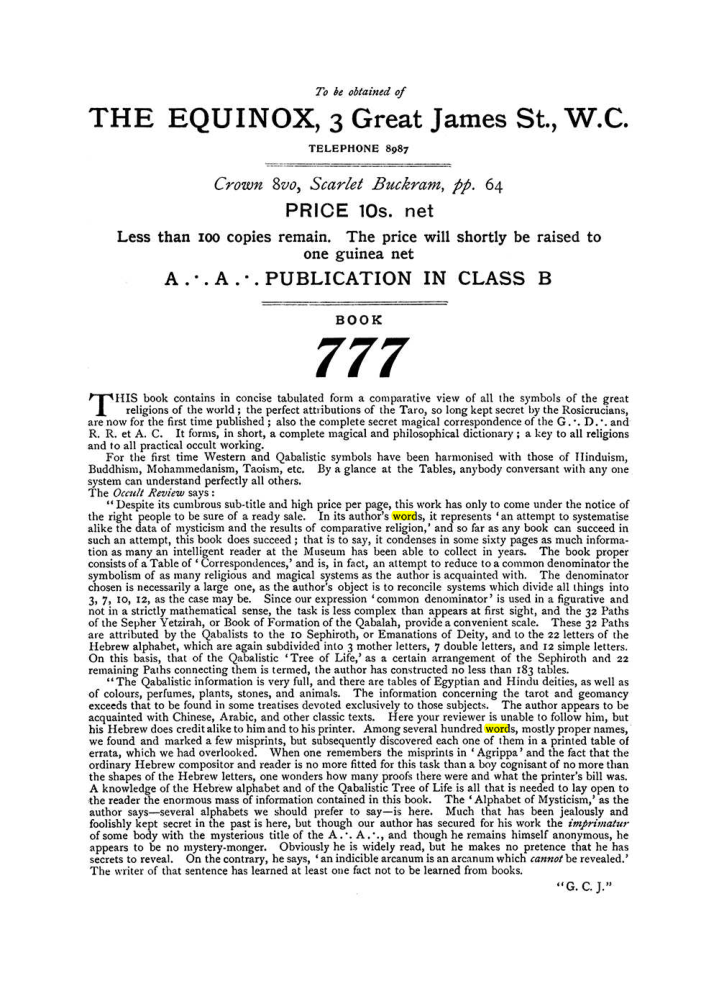 Original scan of The Equinox (Volume I, Number VIII), PDF page 432