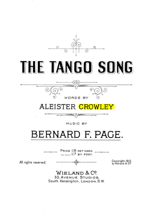Original scan of The Tango Song, PDF page 1