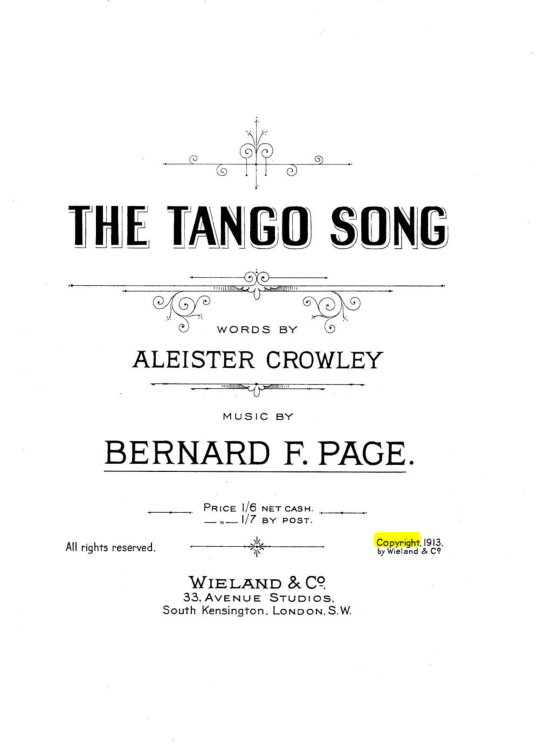 Original scan of The Tango Song, PDF page 1