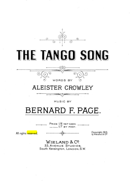 Original scan of The Tango Song, PDF page 1