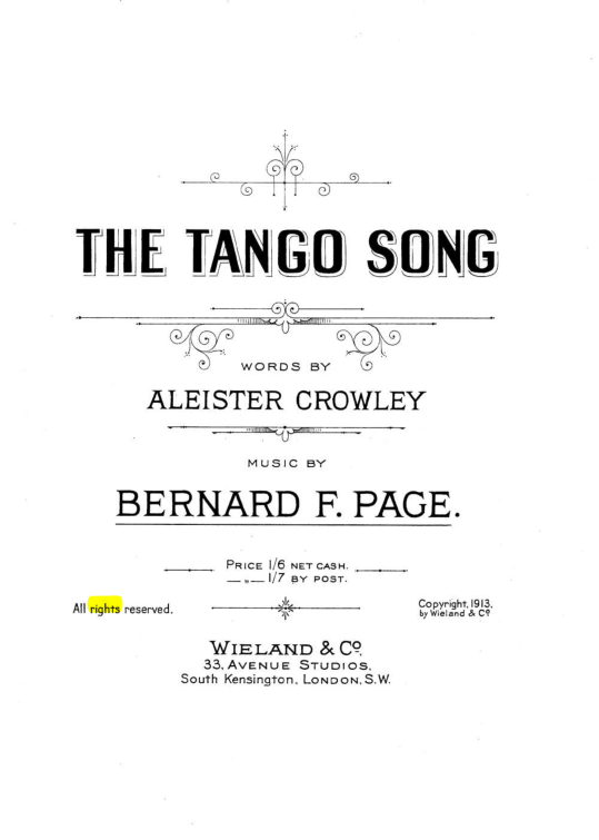 Original scan of The Tango Song, PDF page 1