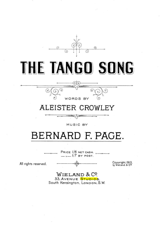 Original scan of The Tango Song, PDF page 1