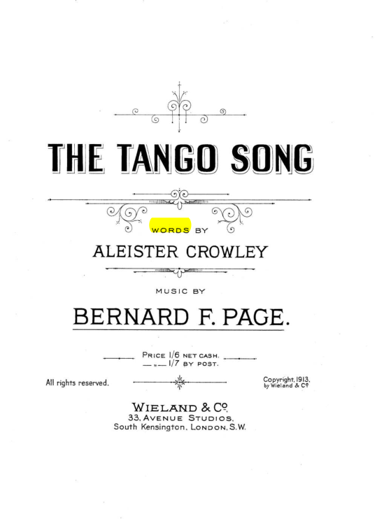 Original scan of The Tango Song, PDF page 1
