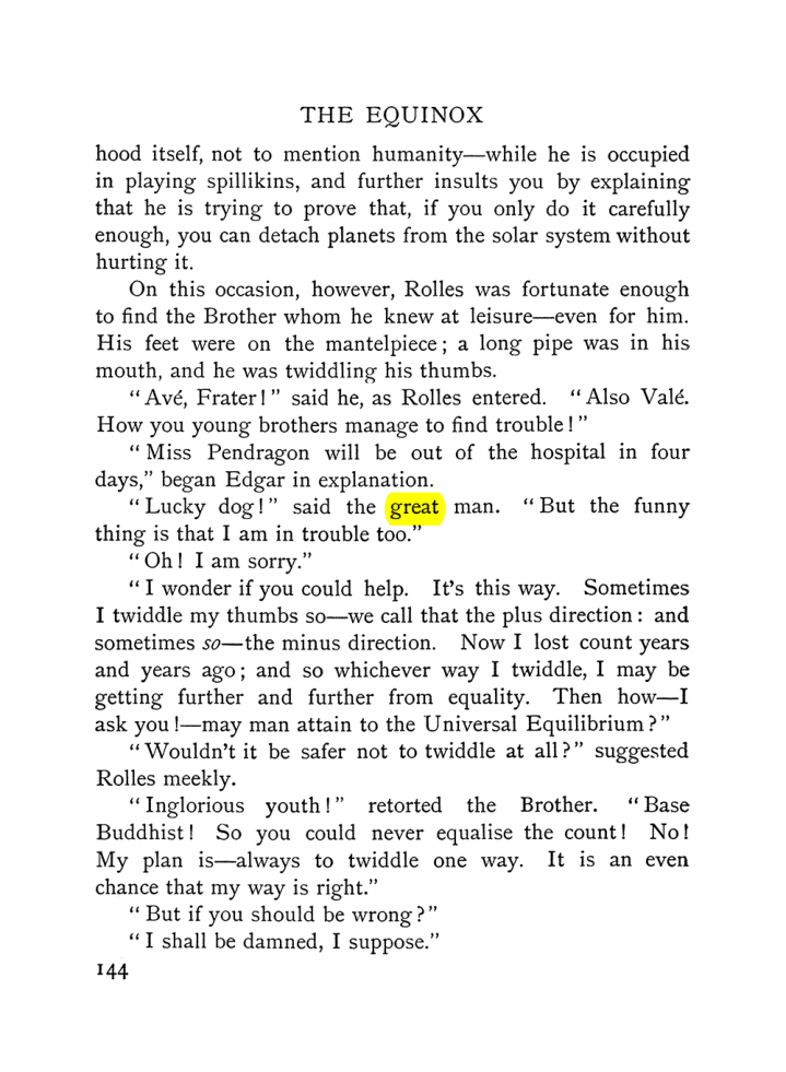 Original scan of The Equinox (Volume I, Number VI), PDF page 152