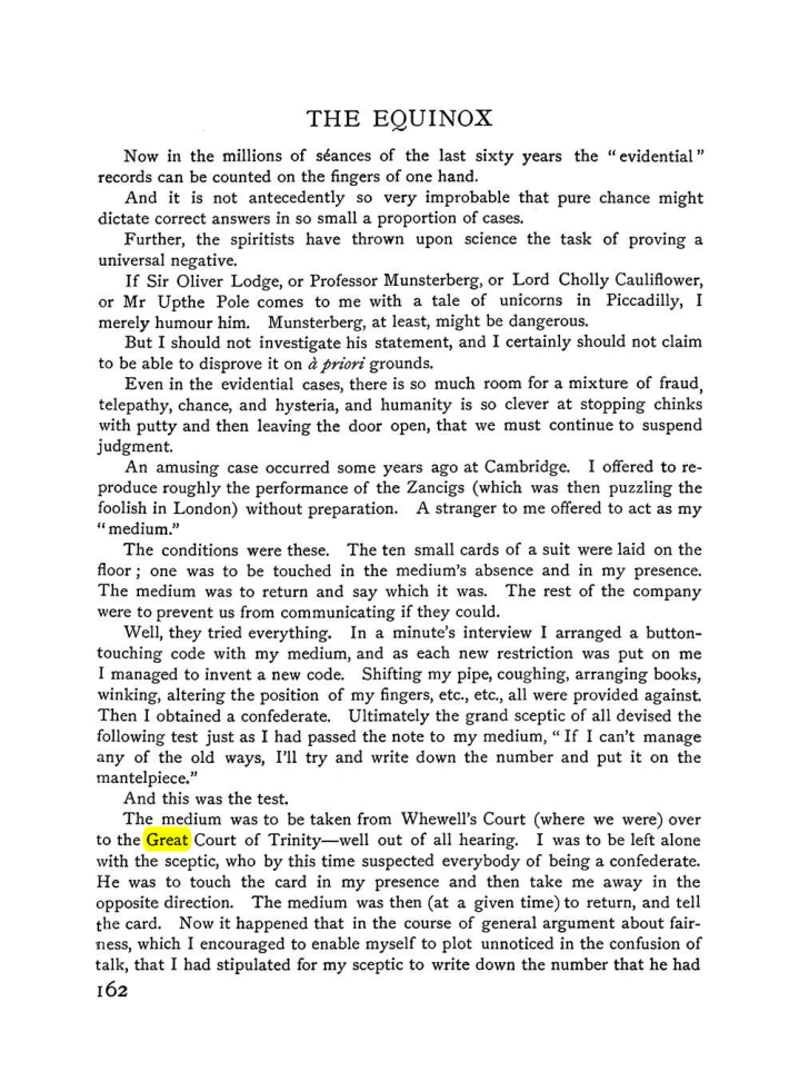 Original scan of The Equinox (Volume I, Number VI), PDF page 170