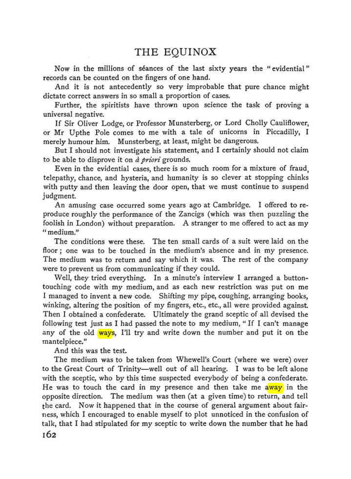 Original scan of The Equinox (Volume I, Number VI), PDF page 170
