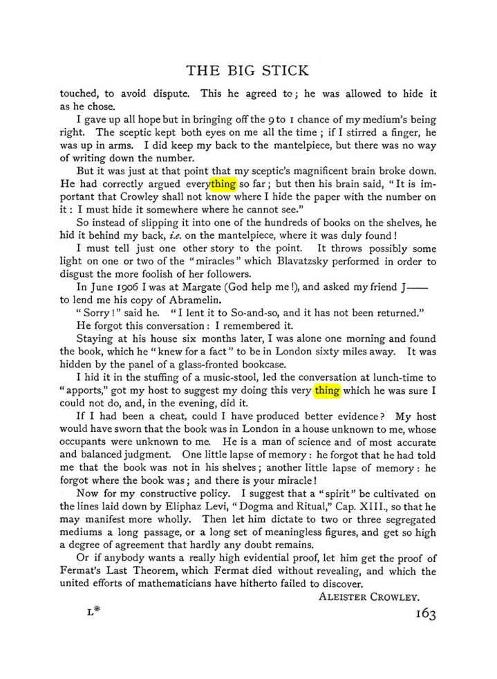Original scan of The Equinox (Volume I, Number VI), PDF page 171