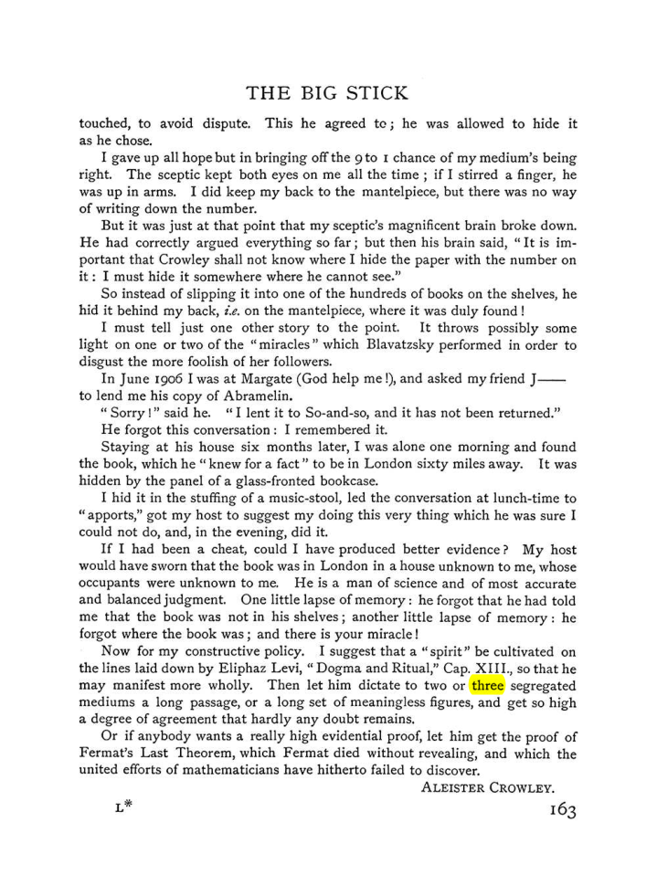 Original scan of The Equinox (Volume I, Number VI), PDF page 171