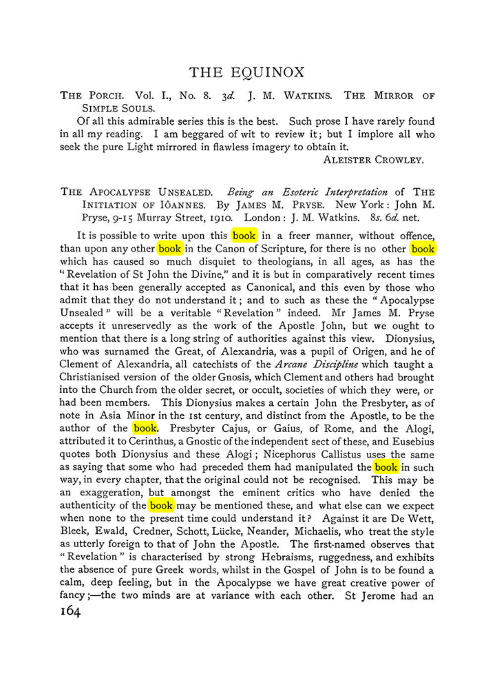 Original scan of The Equinox (Volume I, Number VI), PDF page 172