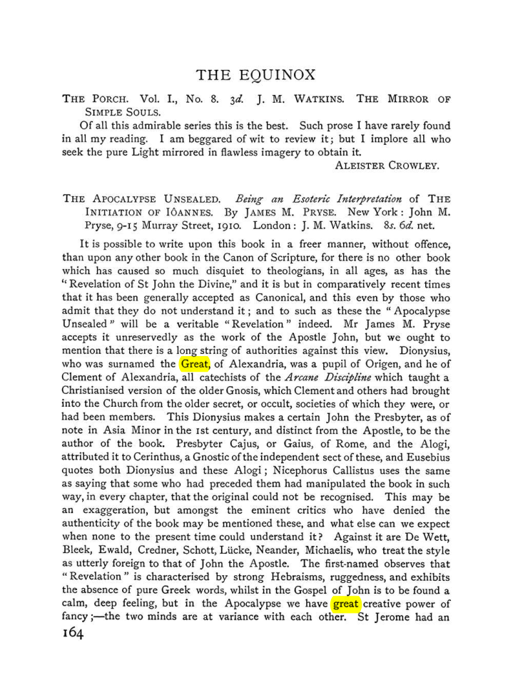 Original scan of The Equinox (Volume I, Number VI), PDF page 172