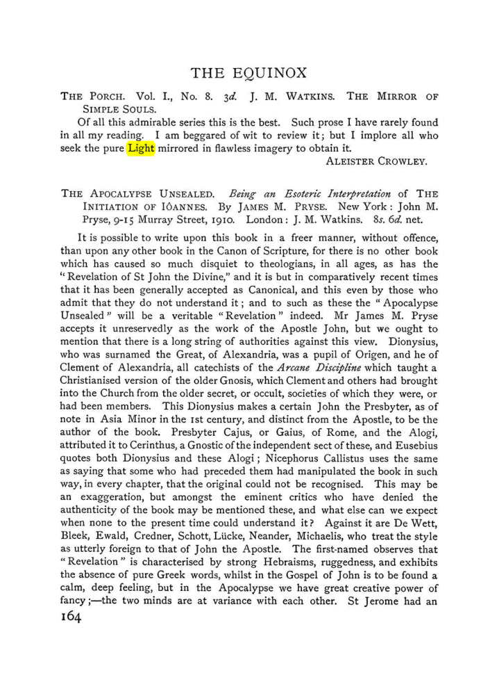 Original scan of The Equinox (Volume I, Number VI), PDF page 172