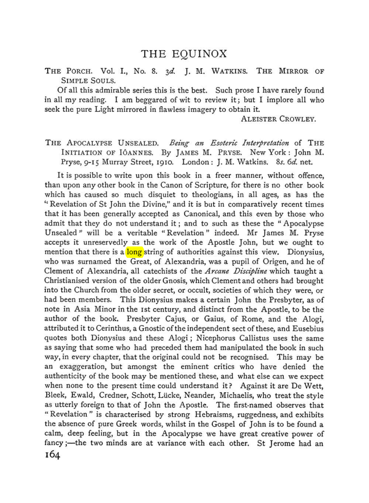 Original scan of The Equinox (Volume I, Number VI), PDF page 172