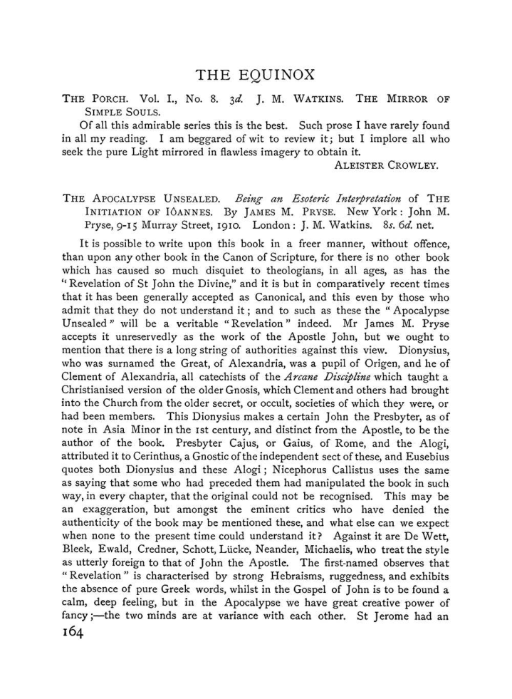 Original scan of The Equinox (Volume I, Number VI), PDF page 172