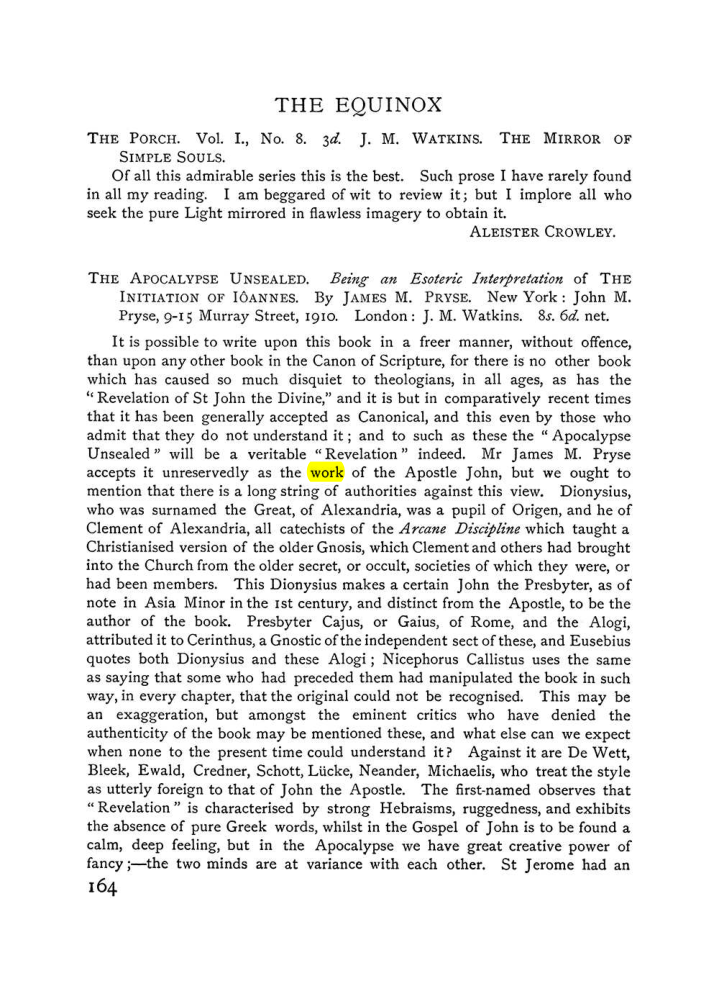 Original scan of The Equinox (Volume I, Number VI), PDF page 172