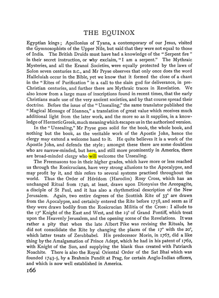 Original scan of The Equinox (Volume I, Number VI), PDF page 174