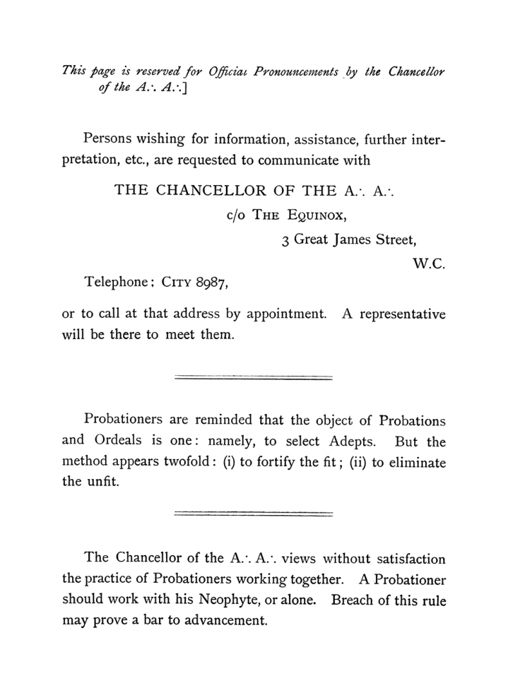 Original scan of The Equinox (Volume I, Number VI), PDF page 2