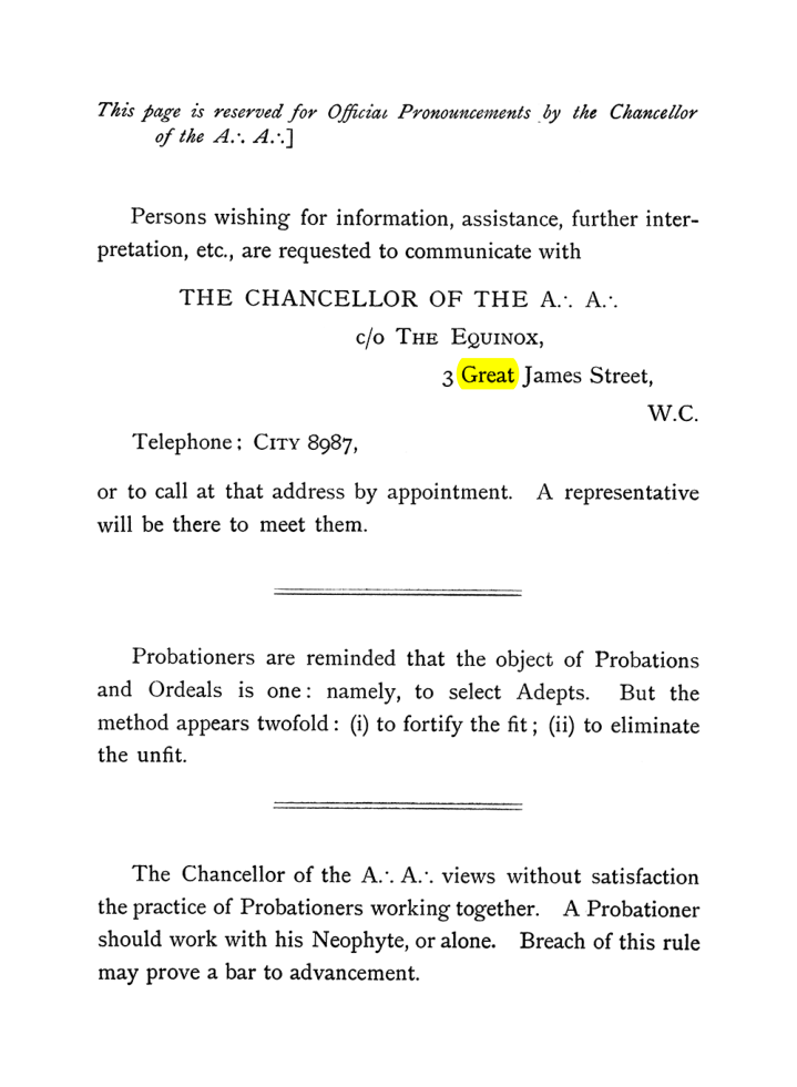 Original scan of The Equinox (Volume I, Number VI), PDF page 2