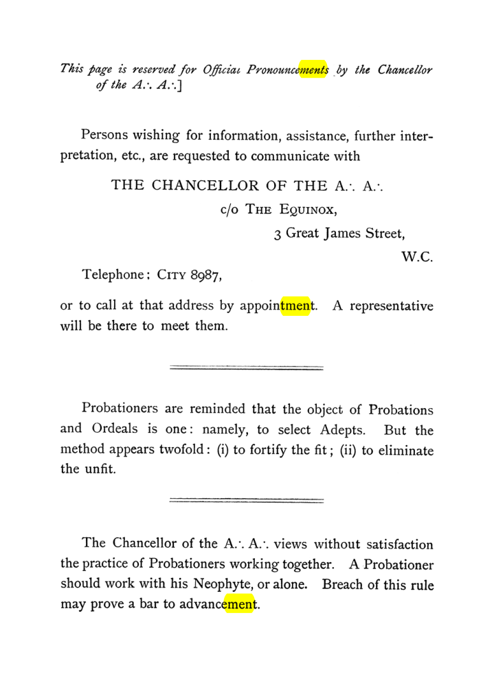 Original scan of The Equinox (Volume I, Number VI), PDF page 2
