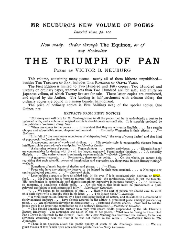 Original scan of The Equinox (Volume I, Number VI), PDF page 304