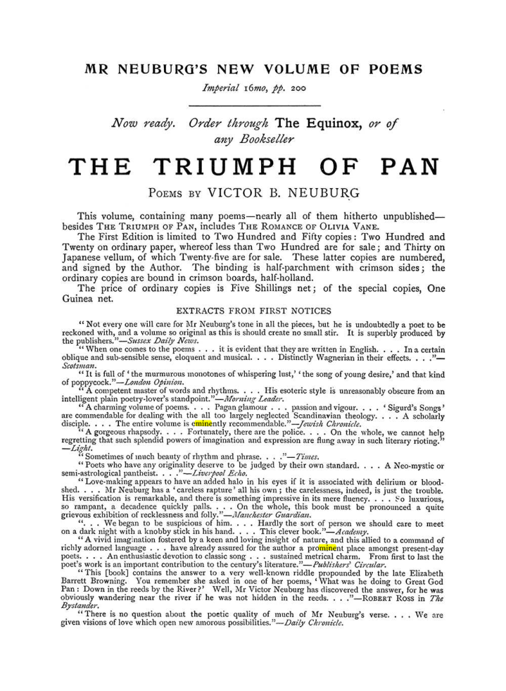 Original scan of The Equinox (Volume I, Number VI), PDF page 304