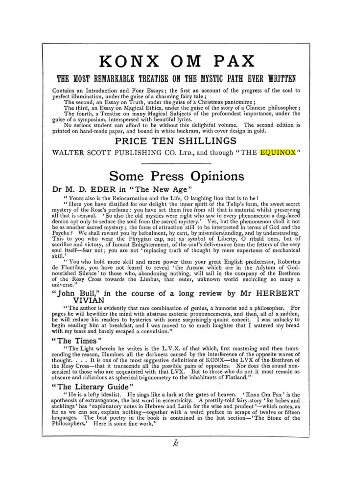 Original scan of The Equinox (Volume I, Number VI), PDF page 307