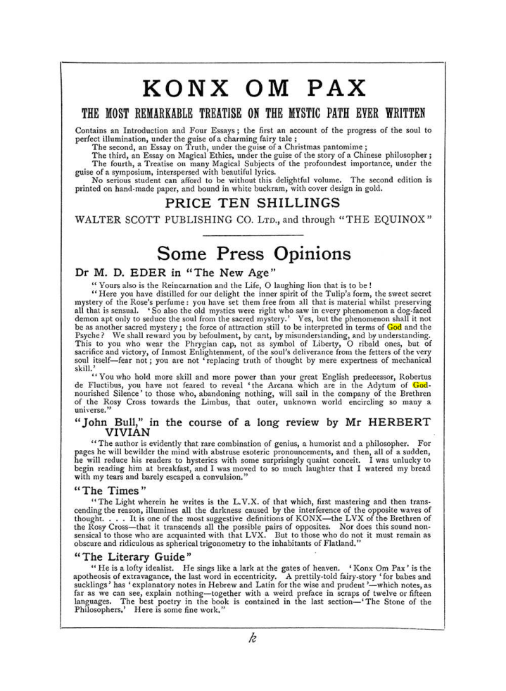 Original scan of The Equinox (Volume I, Number VI), PDF page 307