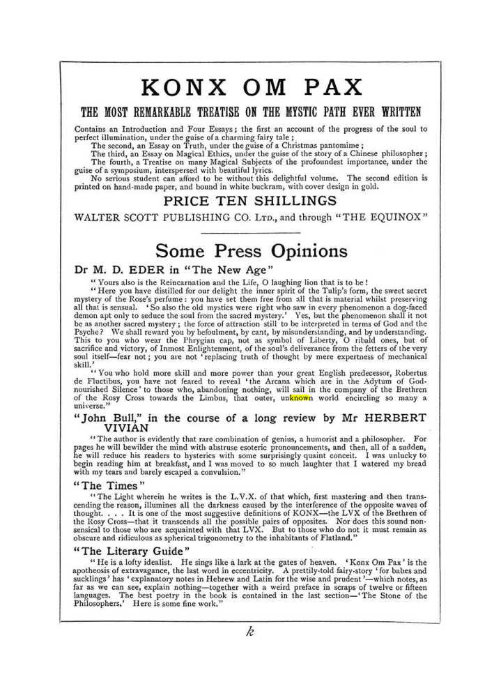 Original scan of The Equinox (Volume I, Number VI), PDF page 307