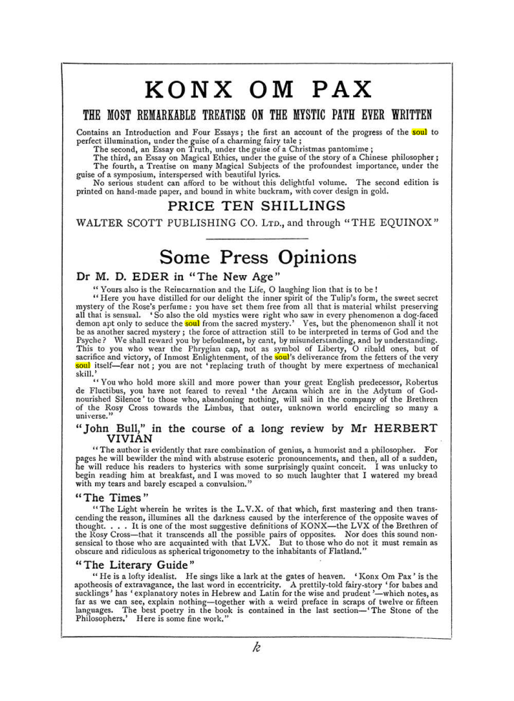 Original scan of The Equinox (Volume I, Number VI), PDF page 307